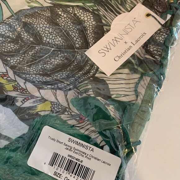 Swiminista x Christian Lacroix Jardin Exo Chic Print Trusty Short Sarong OS NWT - Picture 3 of 3